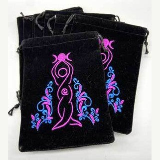 (set of 10) 5"x 7" Goddess Black velveteen bag