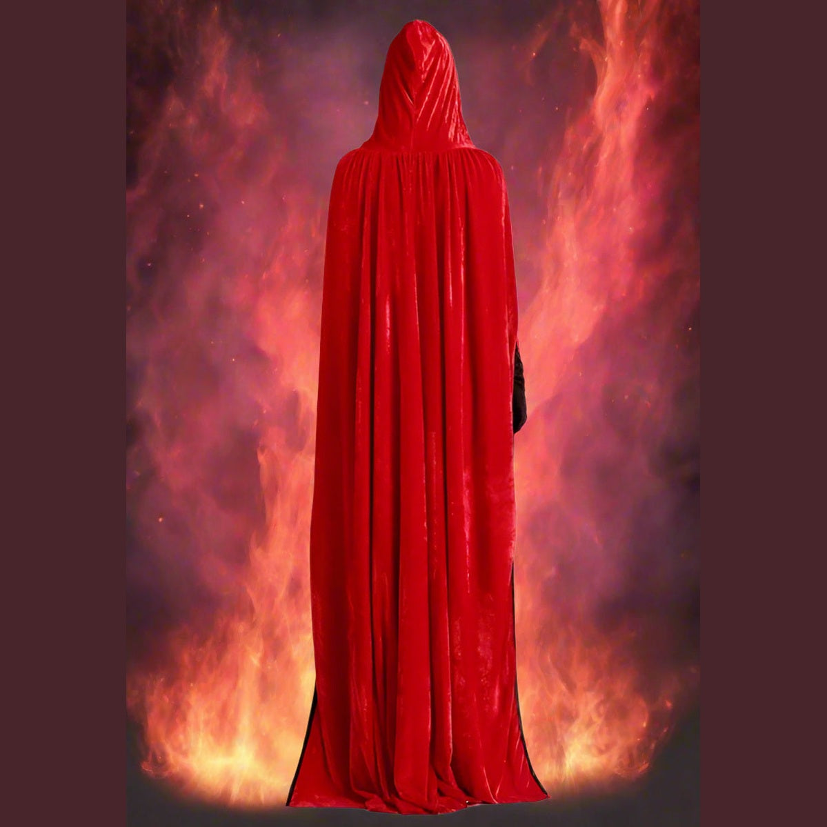 Red hooded cloak on a white background