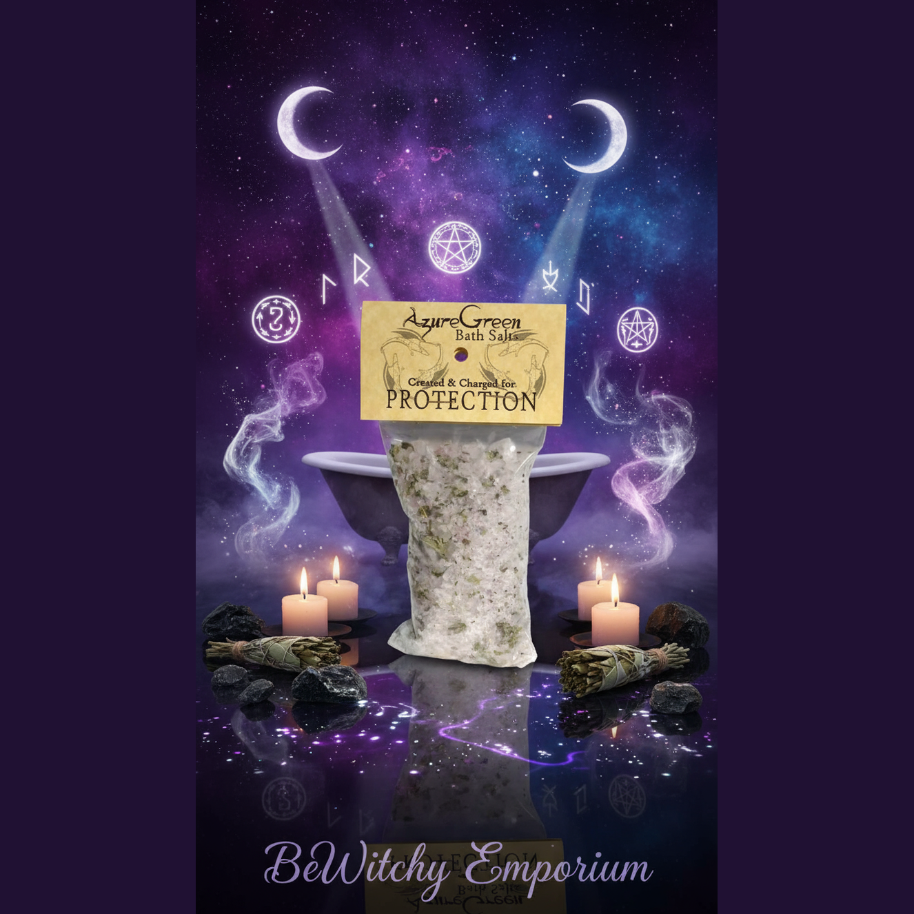 Azure Green Protection Bath Salts - Mystical Style