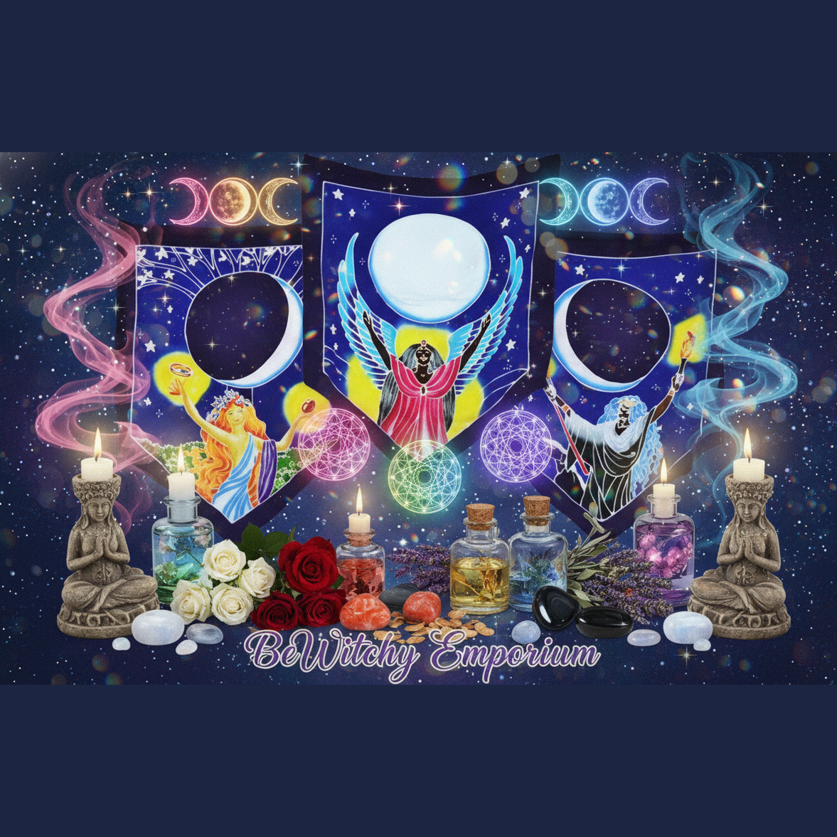 BeWitchy Emporium - Triple Goddess Banners Mystical