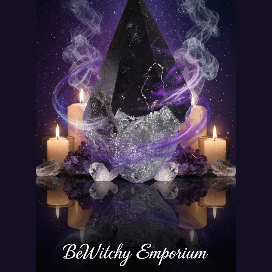 Black Tourmaline Crystal - Mystical Altar Style