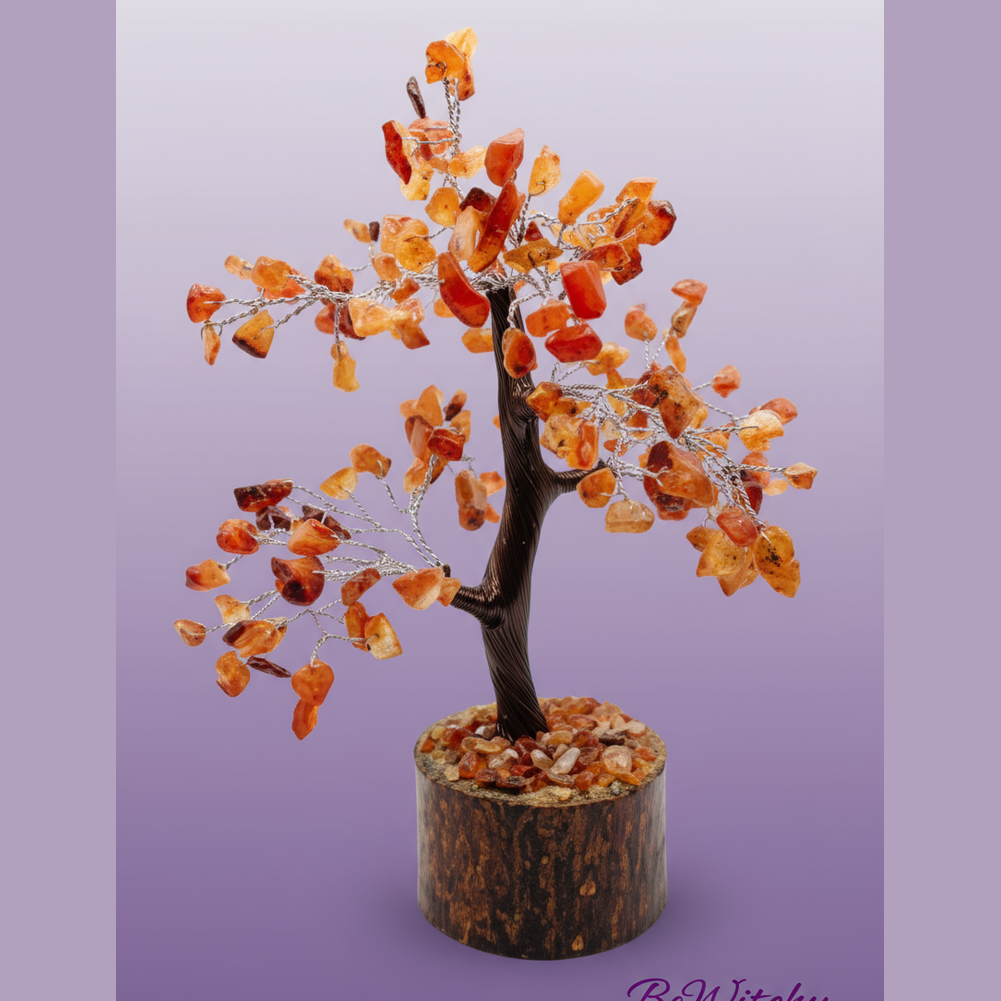 Carnelian Gemstone Tree - Clean Professional