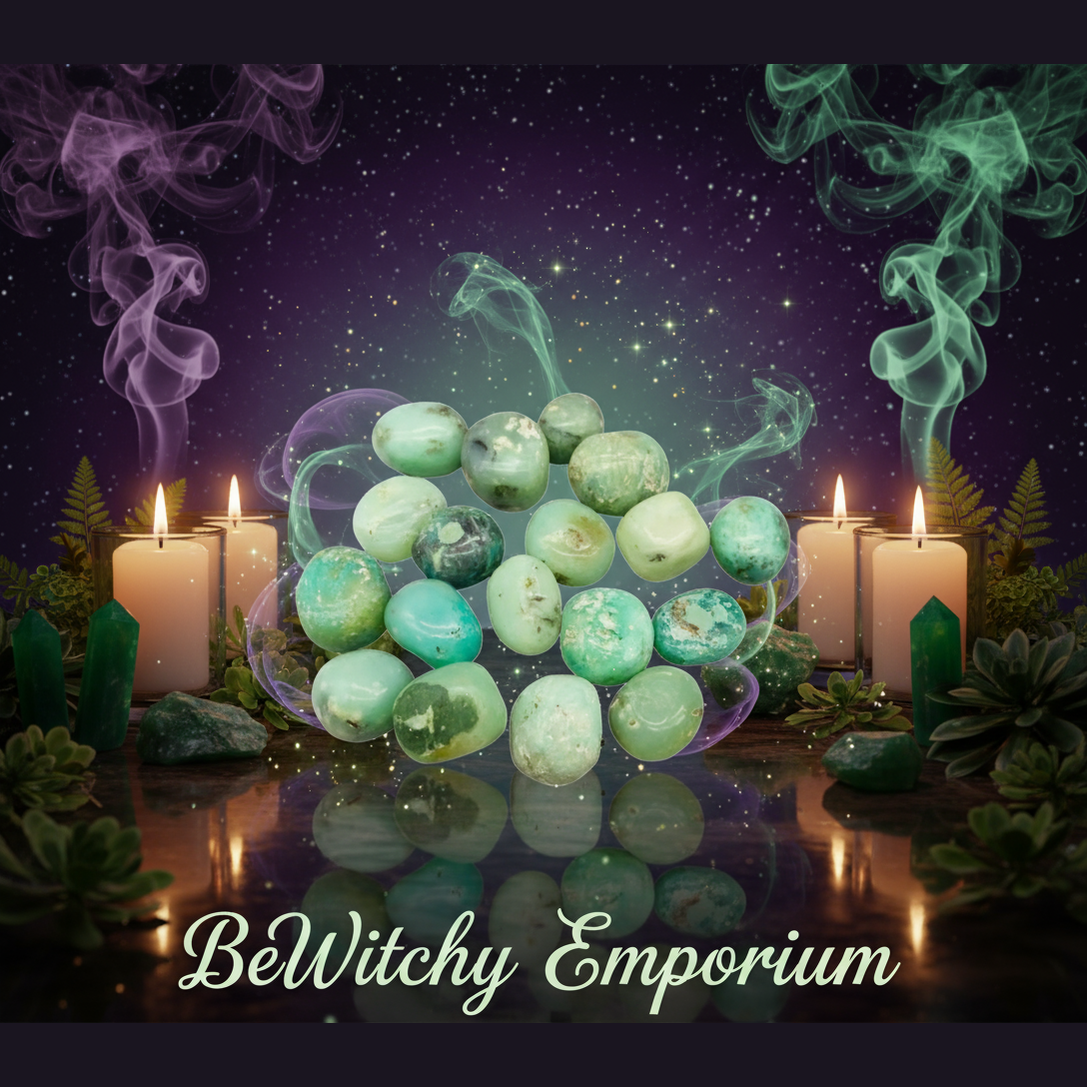 Chrysoprase Tumbled Stones - Mystical Altar Style