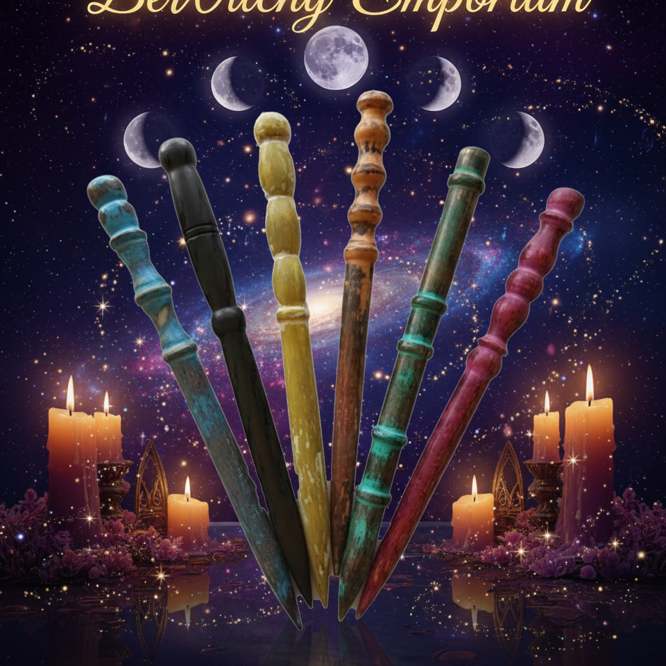 Exact collection of magic wands with premium magical cosmic effects
