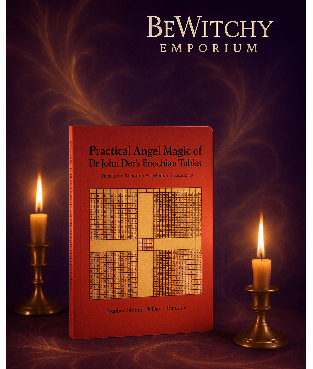 Exact Enochian Tables book with premium angelic ambiance and BeWitchy Emporium watermark