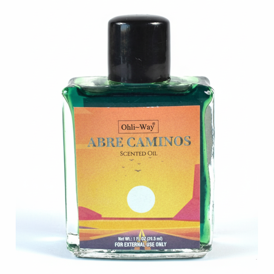 Exact original Abre Caminos scented oil with branding