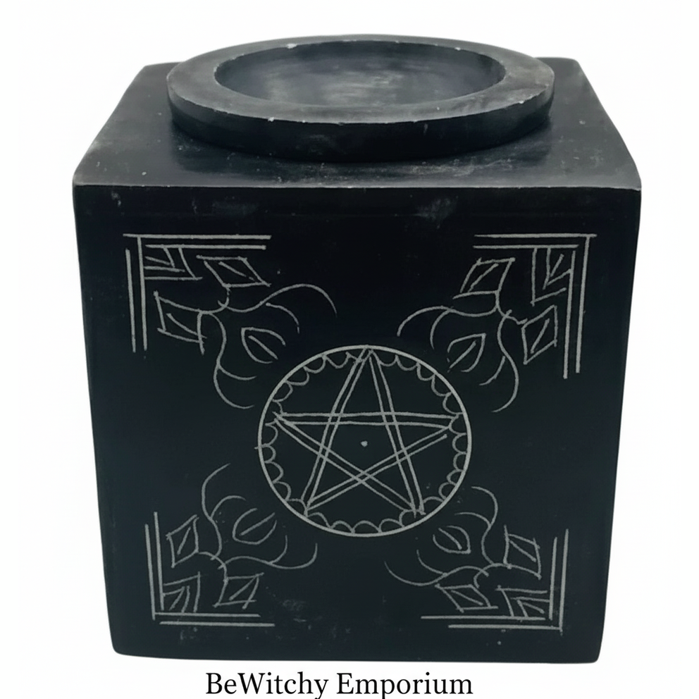 Exact original black stone altar candle holder with branding