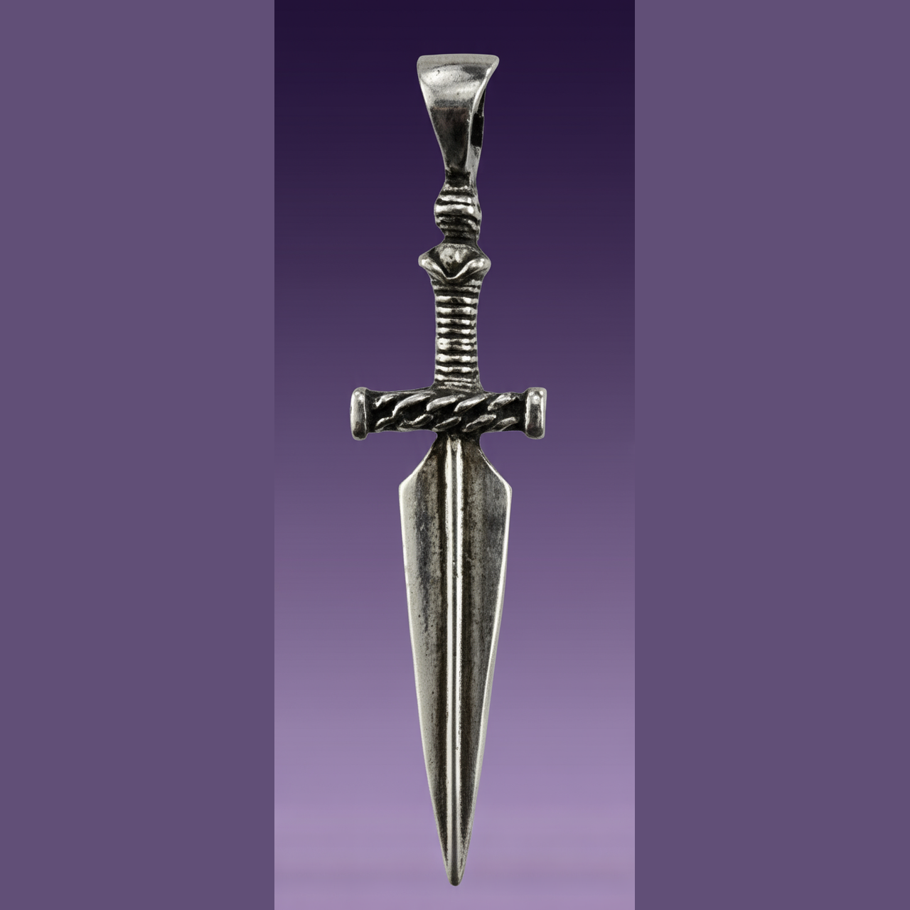 Exact silver athame dagger pendant with clean professional styling and BeWitchy Emporium watermark