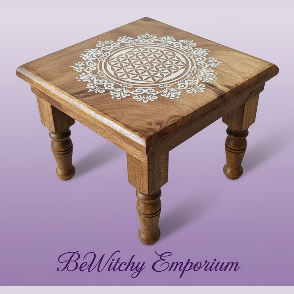 Flower of Life Altar Table - Clean Professional