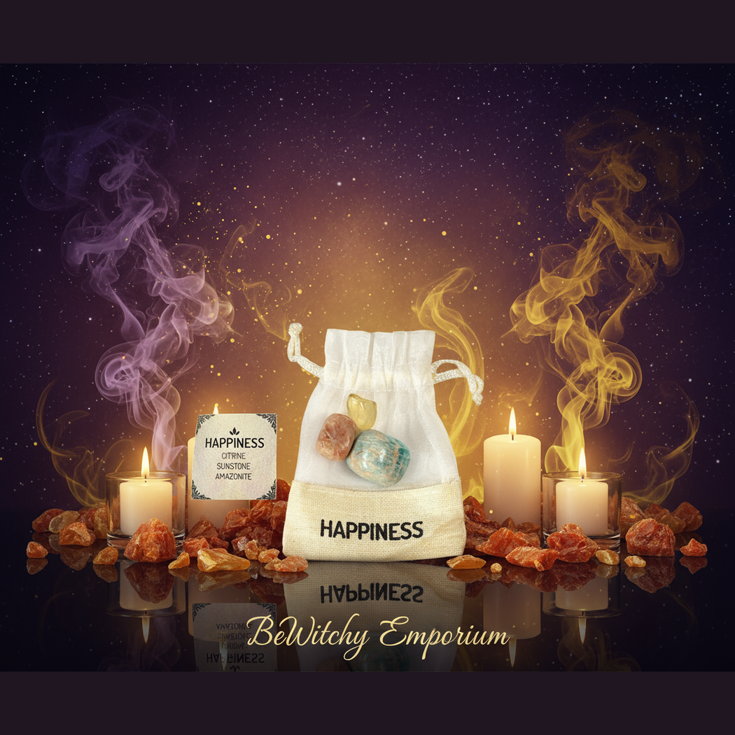 Happiness Crystal Pouch Set - Mystical Altar Style