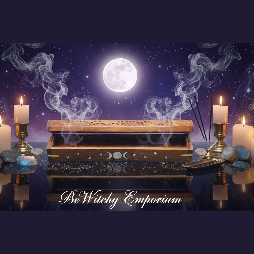 Moon Phase Incense Box - Mystical Altar Style