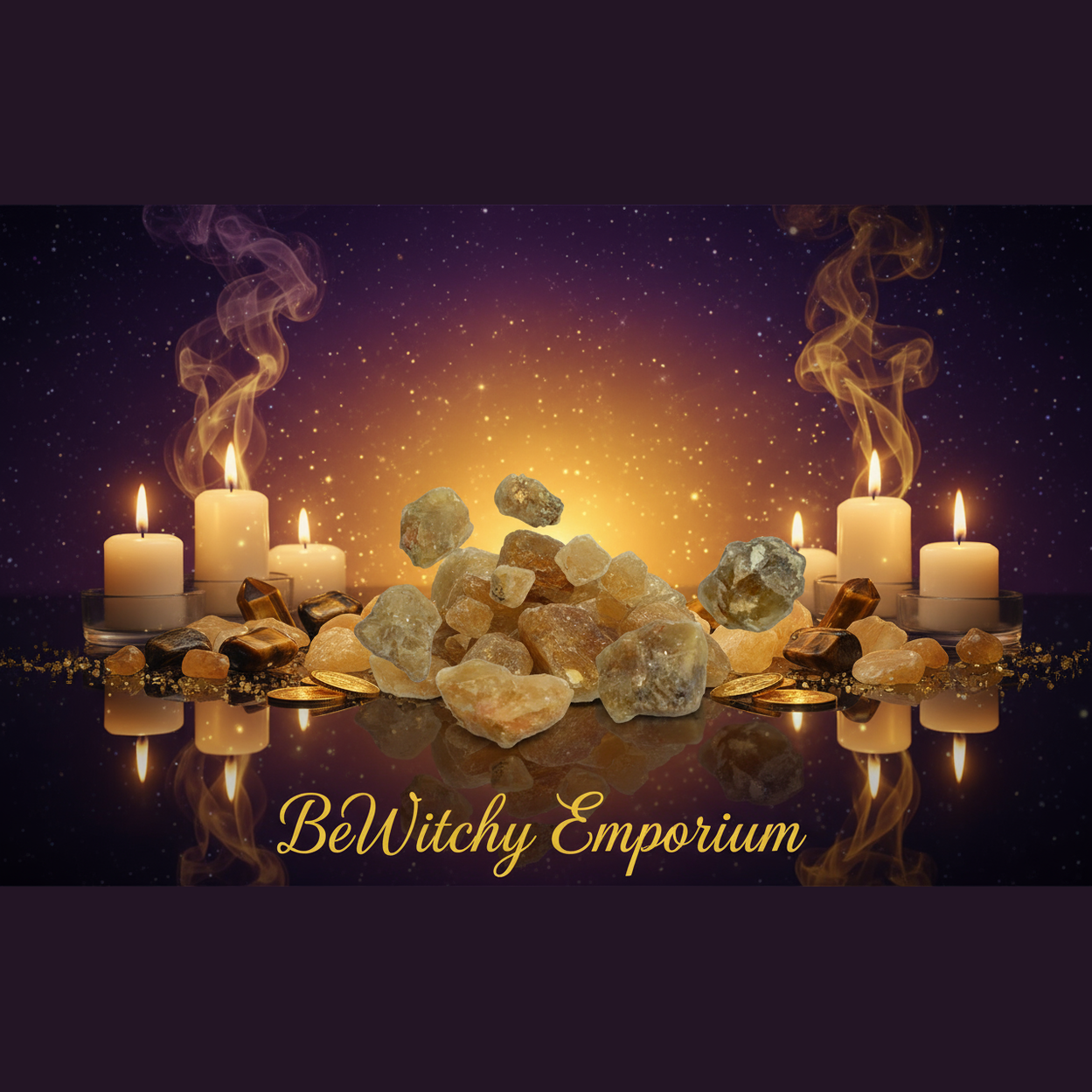 Raw Citrine Chunks - Mystical Altar Style