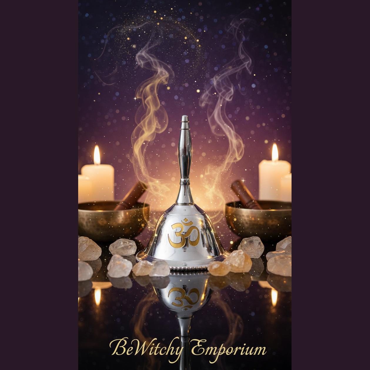 Ritual Bell with OM Symbol - Mystical Altar Style
