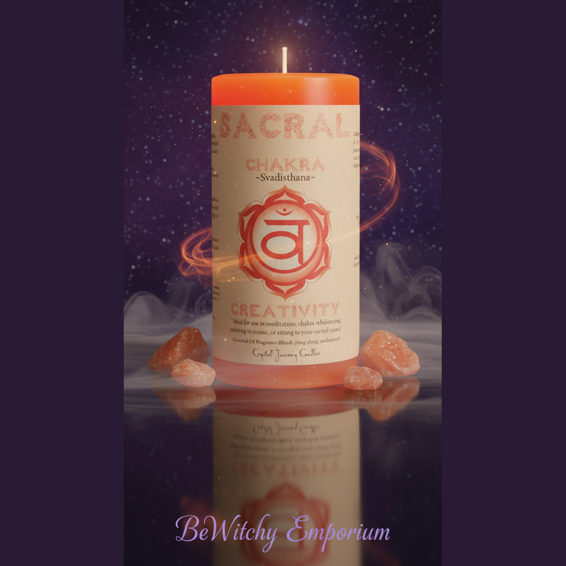 Sacral Chakra Candle - Elegant Mystical Style