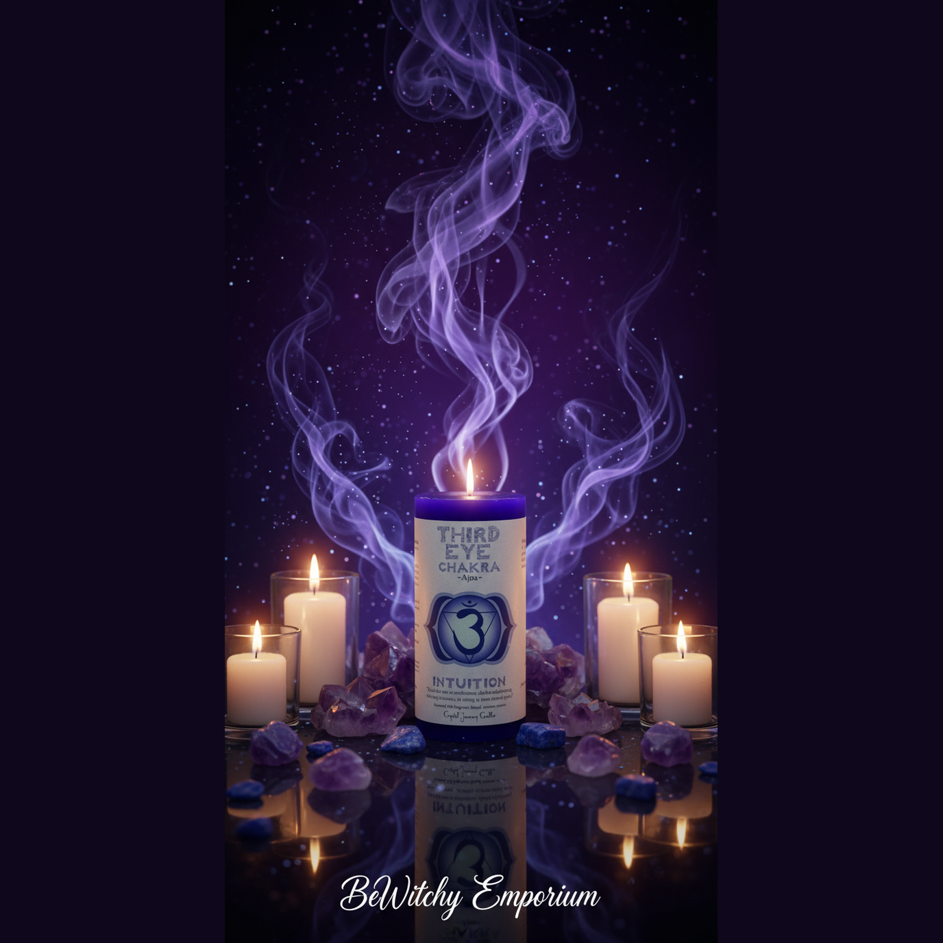 Third Eye Chakra Candle - Mystical Altar Style