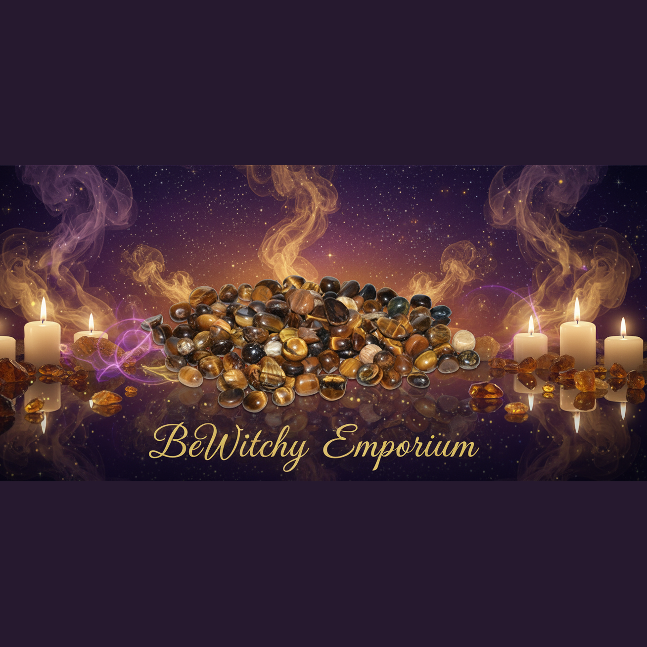 Tiger's Eye Tumbled Stones - Mystical Altar Style