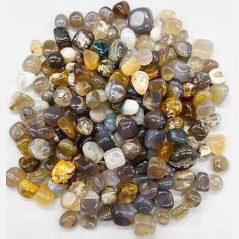 1 lb Agate, Grey tumbled chips 8-12mm