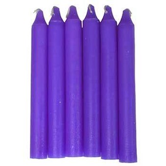 (set of 6) Purple 6" household candle
