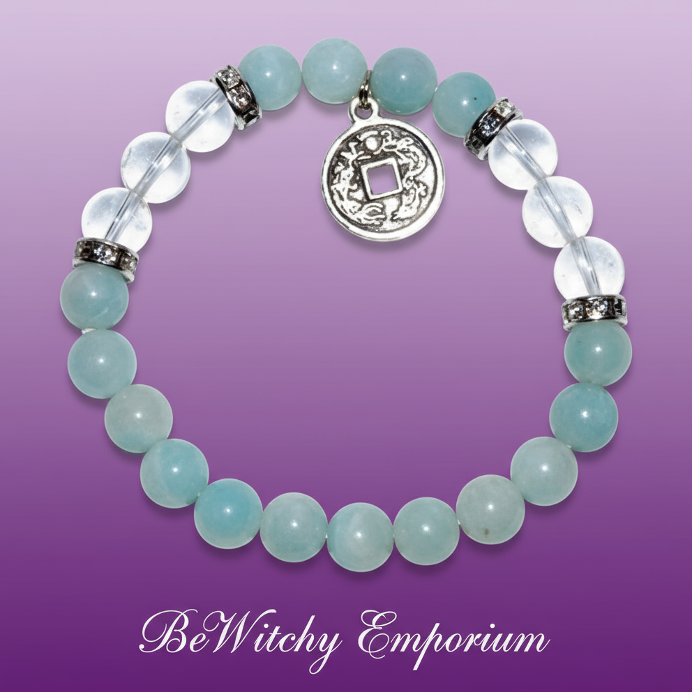 Amazonite & Clear Quartz Bracelet - Professional Style