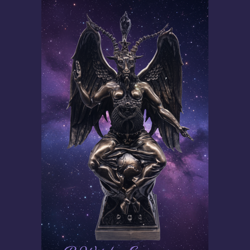 Baphomet Statue - Mystical Starry Night