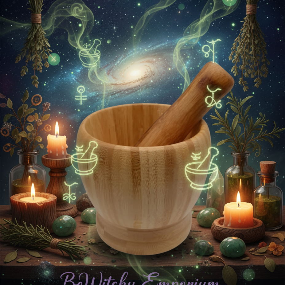 BeWitchy Emporium - Bamboo Mortar and Pestle Mystical