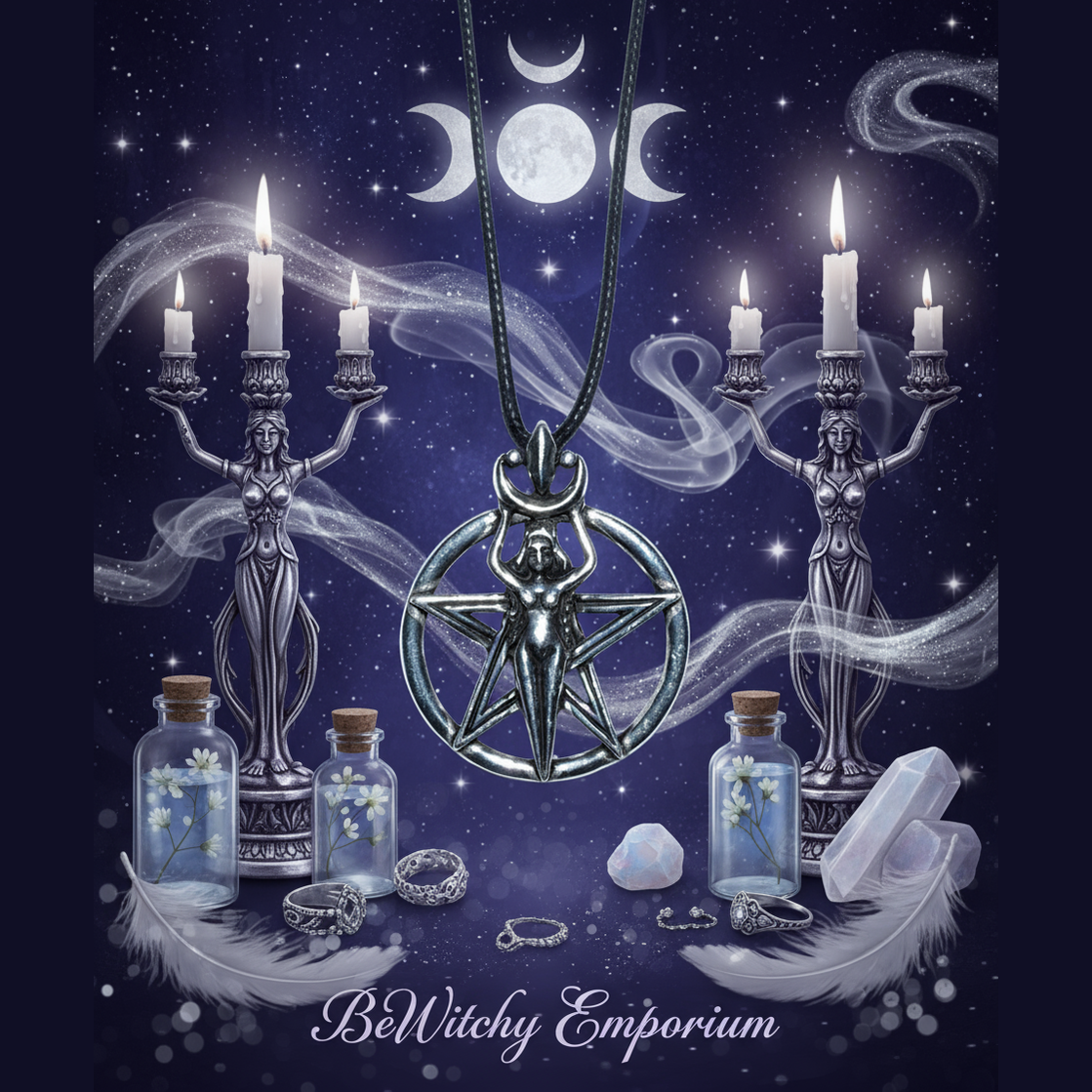 BeWitchy Emporium - Goddess Pentacle Pendant Mystical