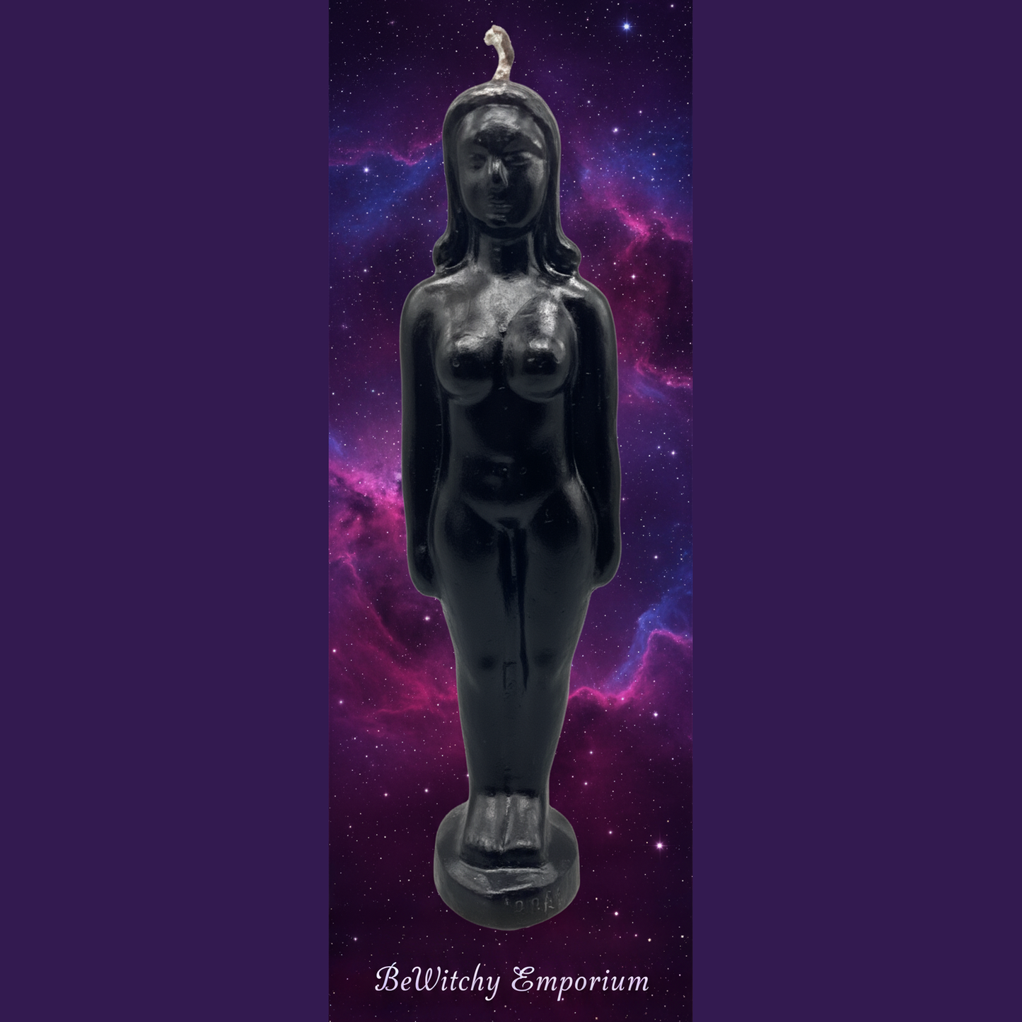 Black Goddess Statue - Mystical Starry Night