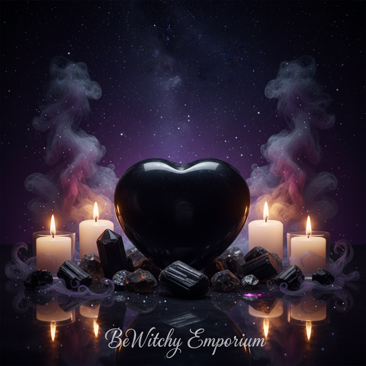 Black Obsidian Heart - Mystical Altar Style