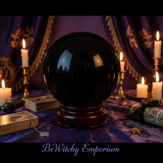 Black Obsidian Scrying Sphere - Luxurious Sanctuary
