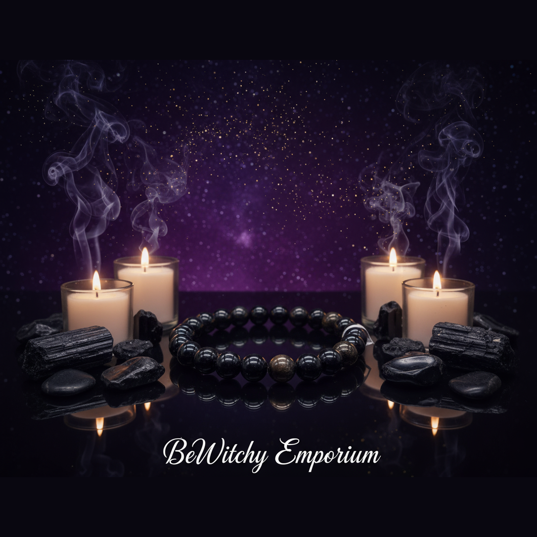 Black Tourmaline Bracelet - Mystical Altar Style