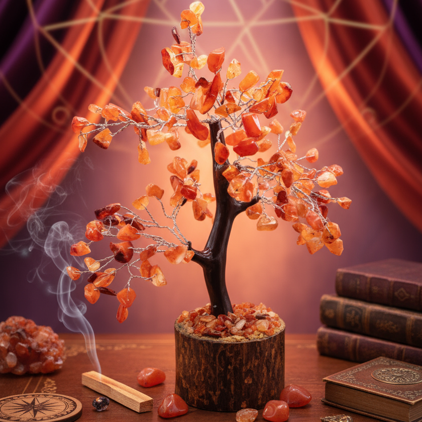 Carnelian Gemstone Tree - Luxurious Sanctuary