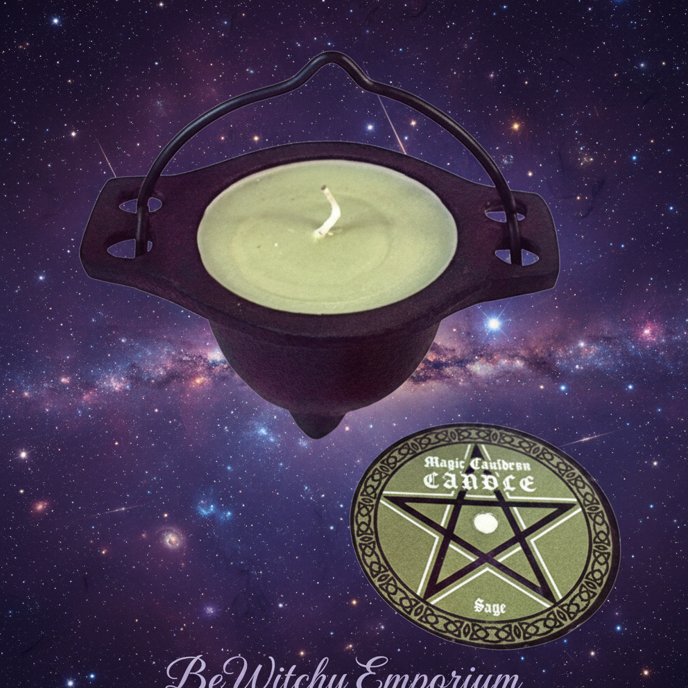 Cast Iron Cauldron Candle Set - Mystical Starry Night
