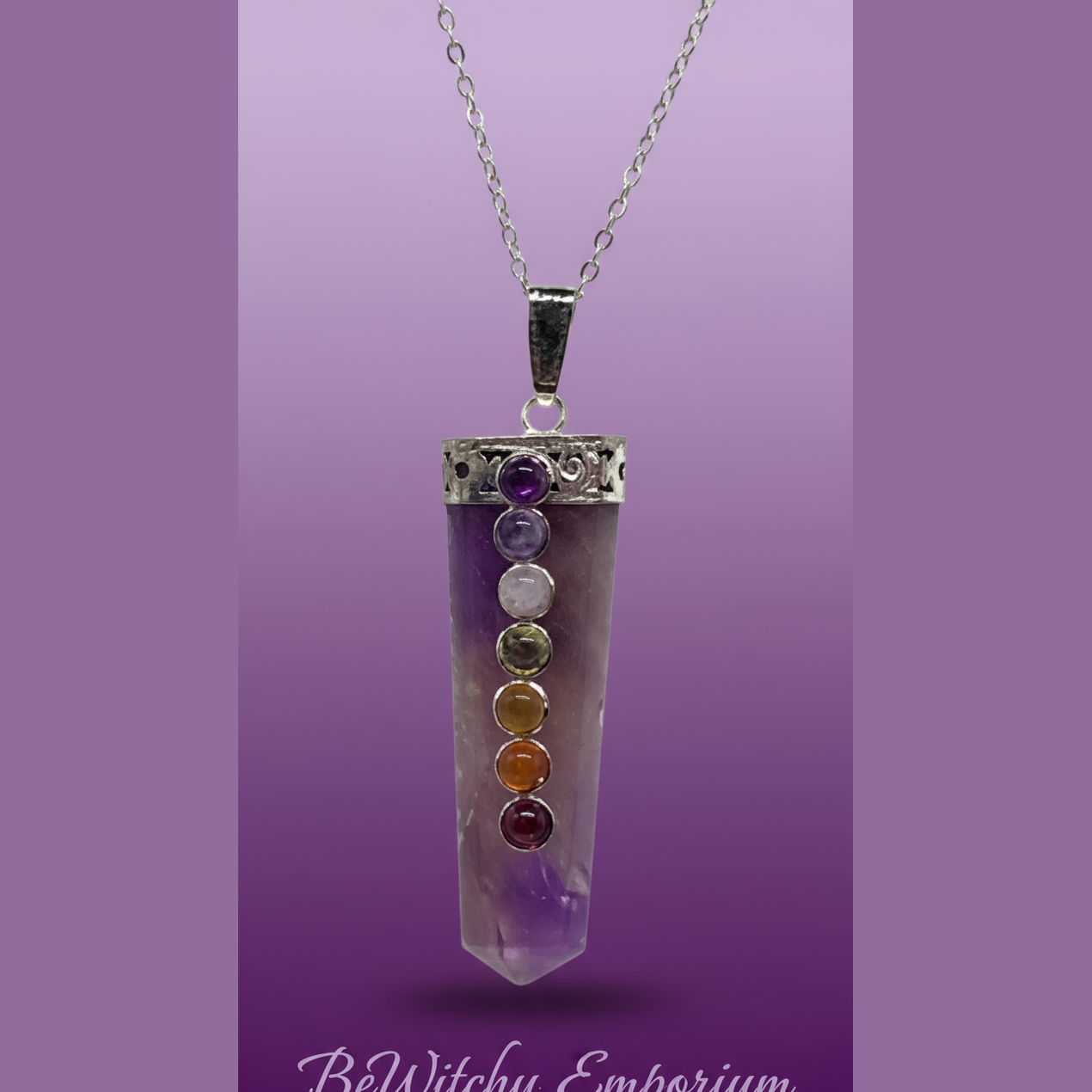 Chakra Amethyst Pendant - Professional Style
