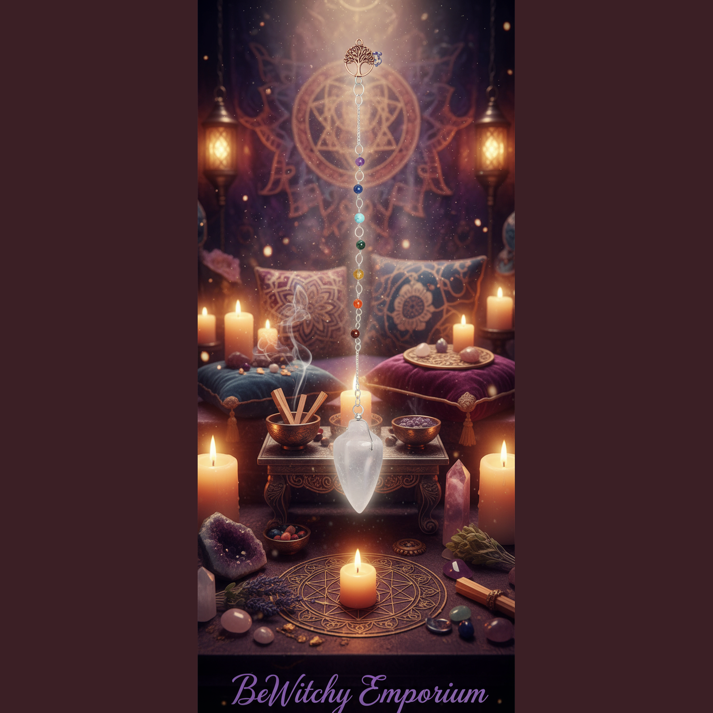 Chakra Pendulum with Tree of Life - Luxurious Sanctuary