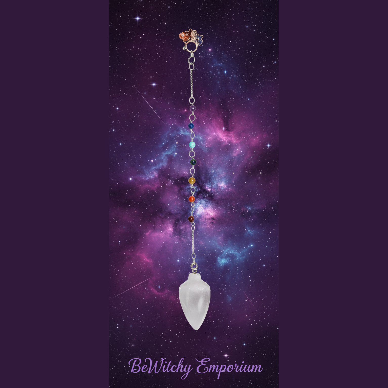 Chakra Pendulum with Tree of Life - Mystical Starry Night