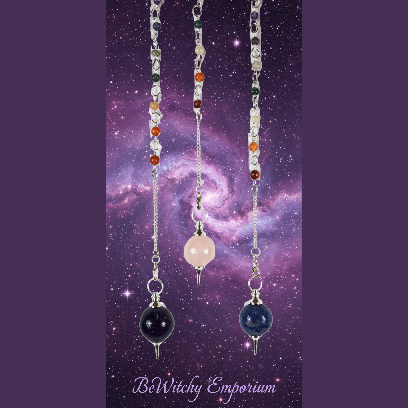 Chakra Pendulums Set - Mystical Starry Night