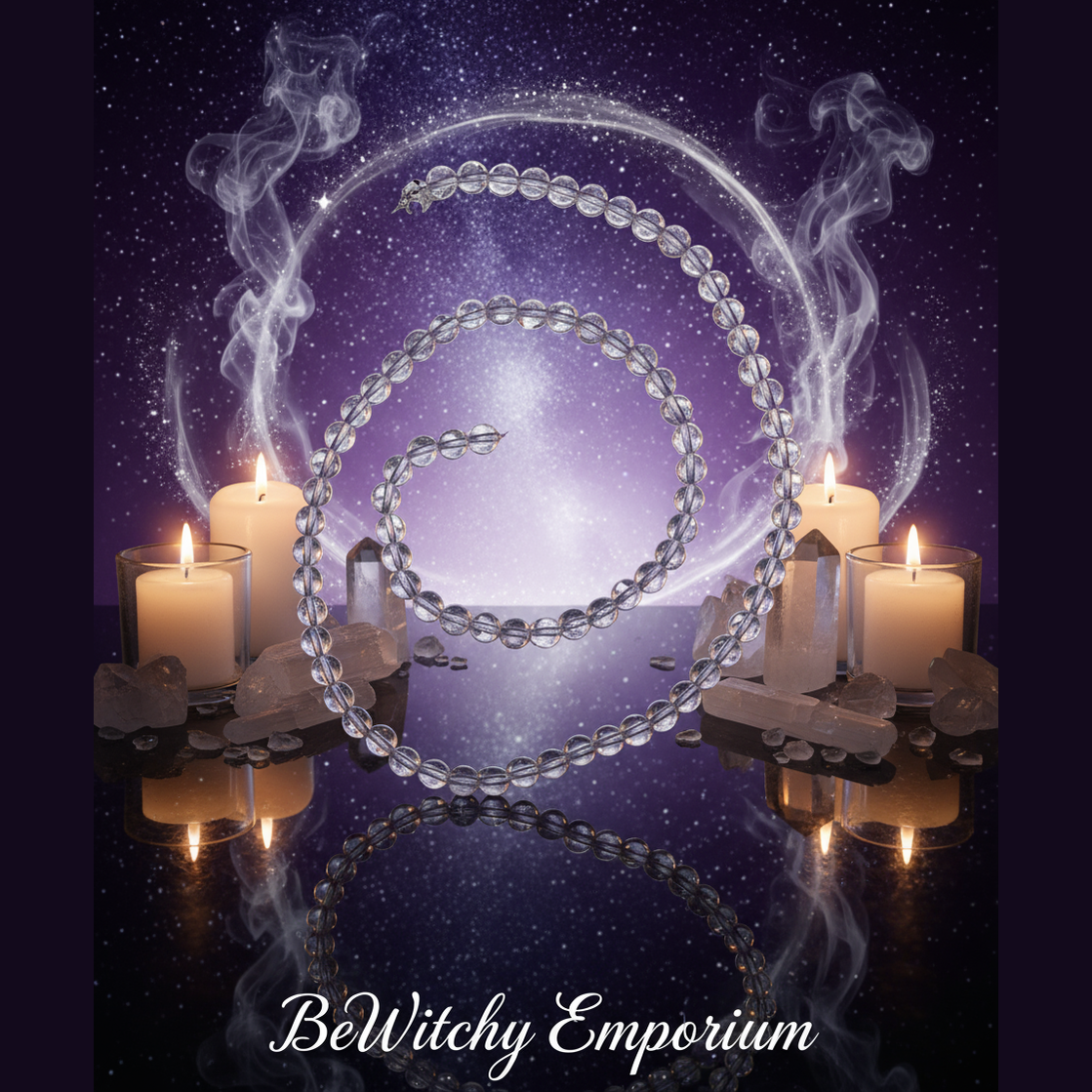 Clear Quartz Bead Necklace - Mystical Altar Style