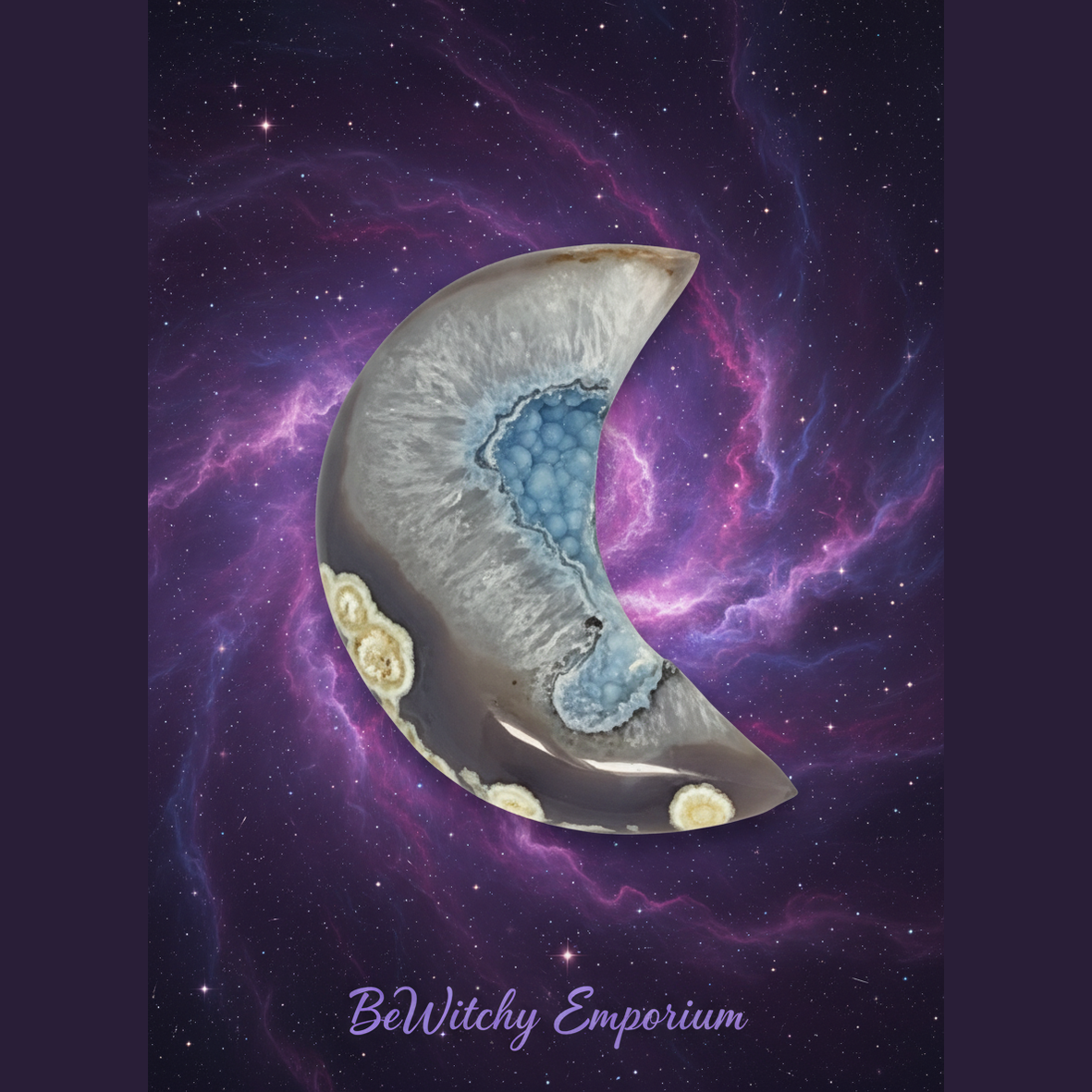 Crescent Moon - Mystical Starry Night