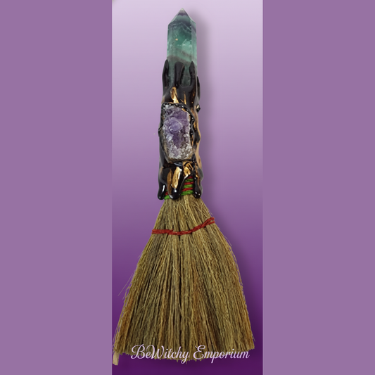 Crystal Ritual Broom - Professional Style