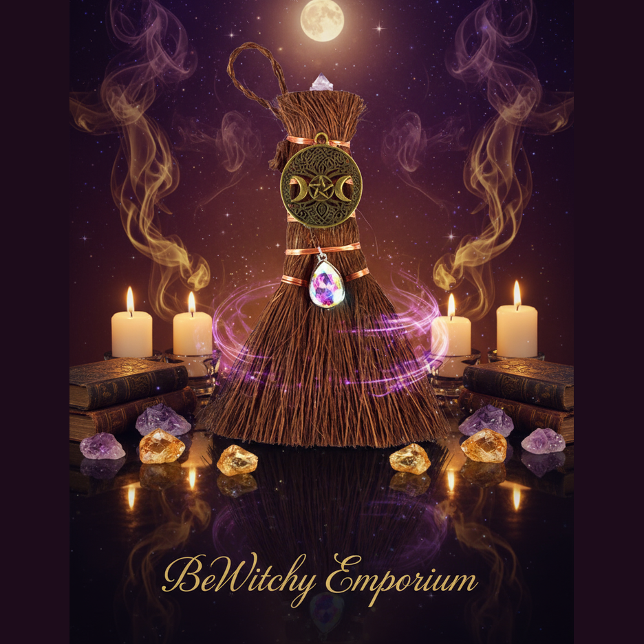 Decorative Owl Broom - Mystical Altar Style