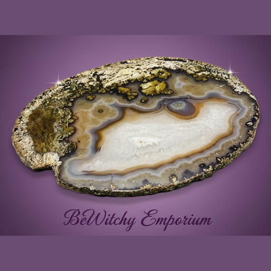 Exact agate slice with clean professional styling and BeWitchy Emporium watermark