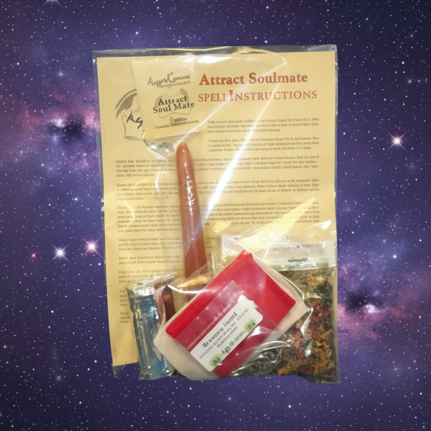 Exact Altar Soulmate Spell Kit with cosmic mystical styling and BeWitchy Emporium watermark