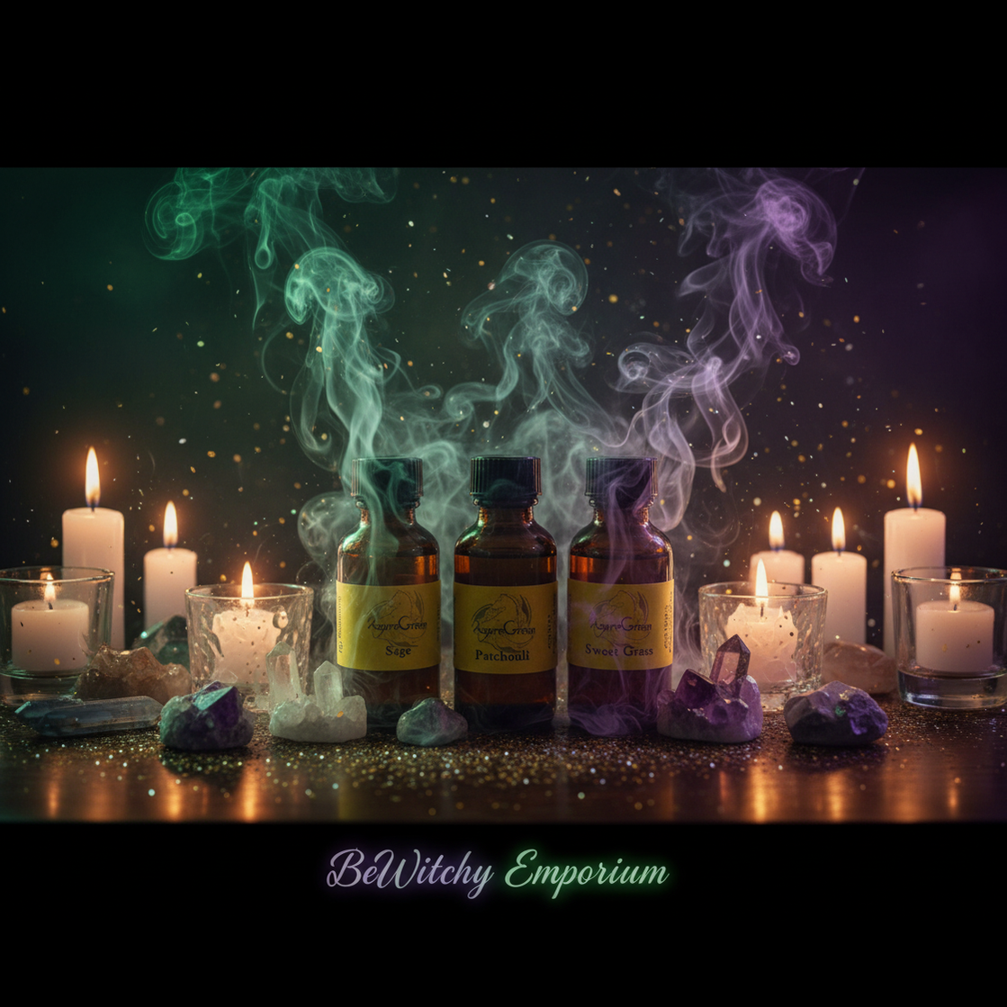 Exact Azure Green essential oils trio with magical spiritual effects