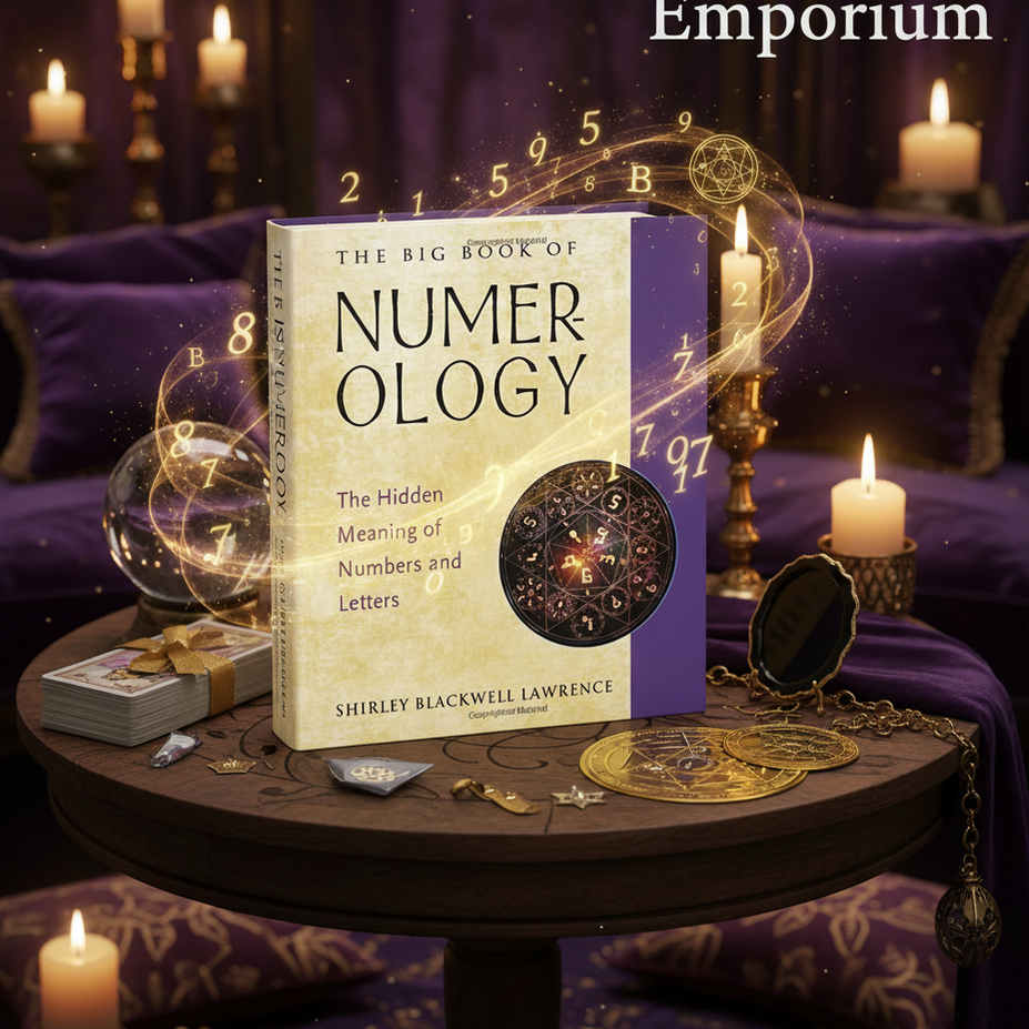 Exact Big Book of Numerology with premium numerology ambiance and BeWitchy Emporium watermark