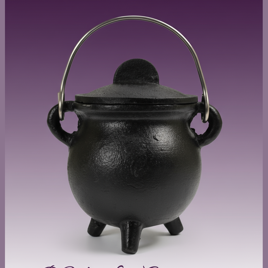 Exact black cast iron cauldron with clean professional styling and BeWitchy Emporium watermark