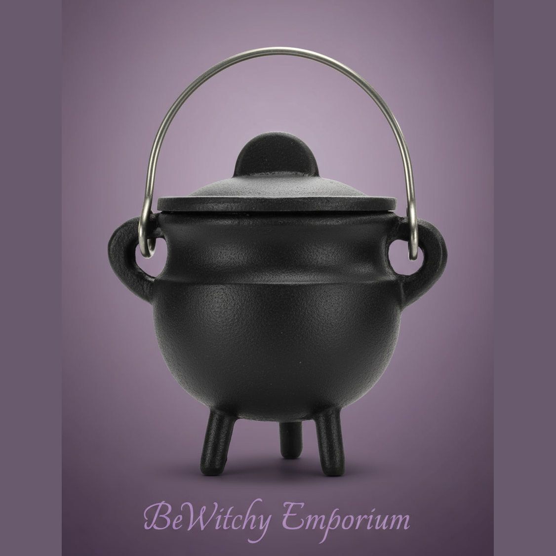 Exact black cast iron cauldron with clean professional styling and BeWitchy Emporium watermark