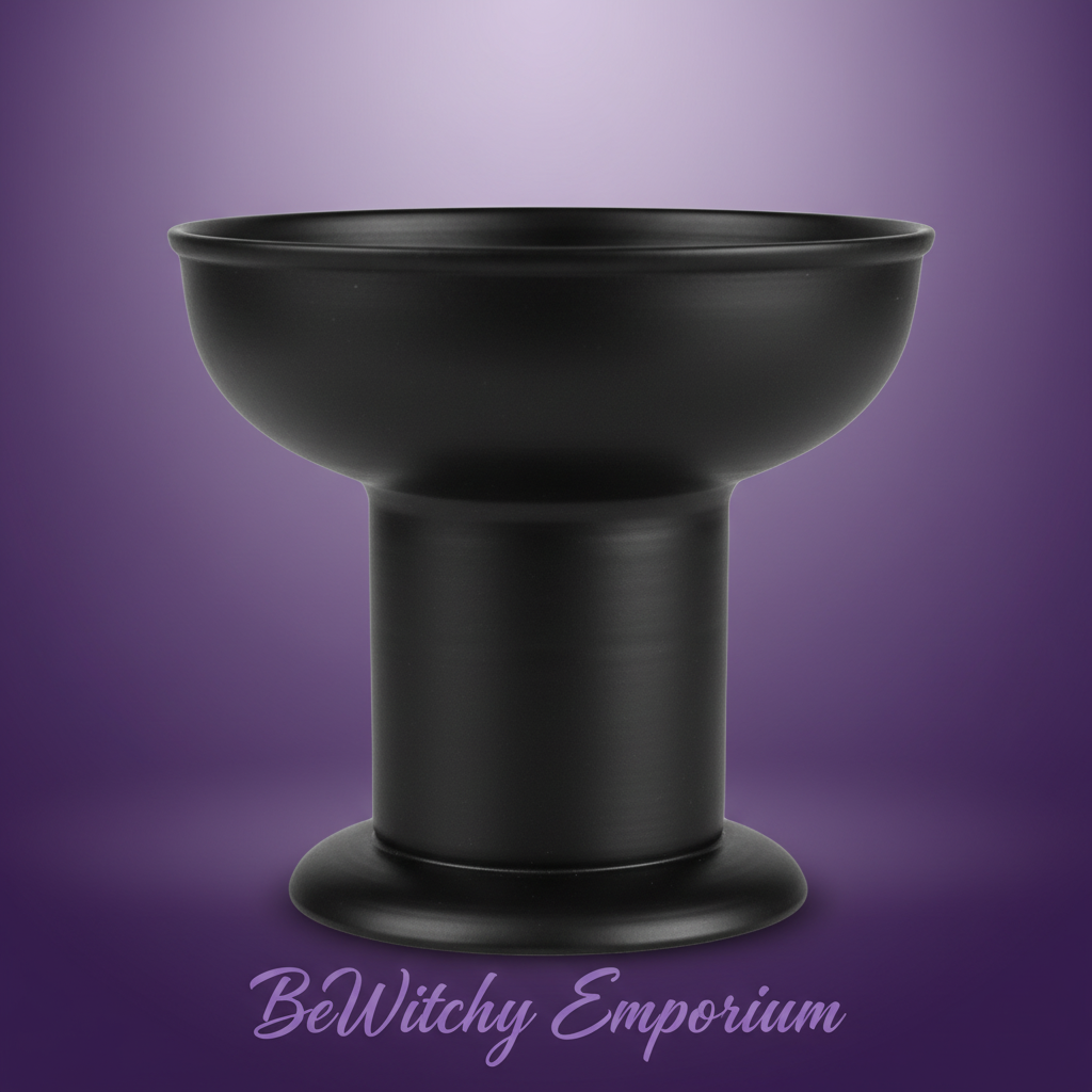 Exact black ceramic chalice with clean professional styling and BeWitchy Emporium watermark
