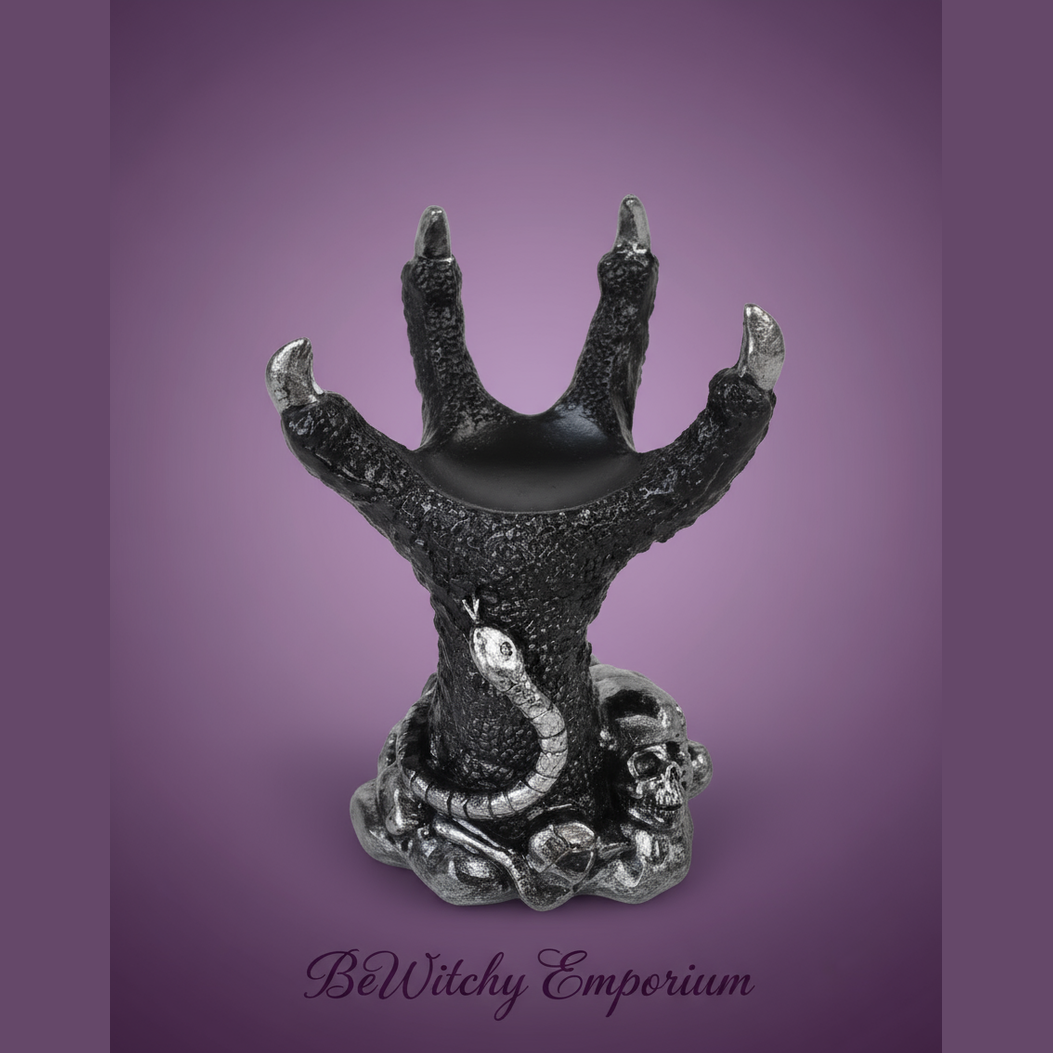 Exact black dragon claw candle holder with clean professional styling and BeWitchy Emporium watermark