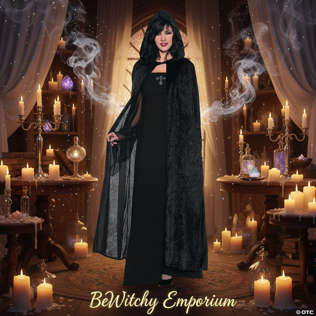 Exact black hooded cloak with bright elegant effects