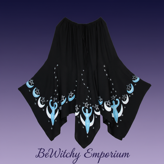 Exact black moon goddess skirt with clean professional styling and BeWitchy Emporium watermark